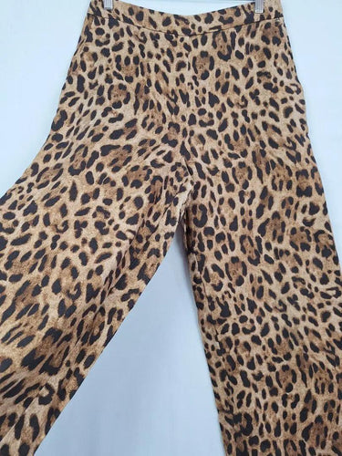 Witchery Animal Print Cropped Wide Leg Pants Size 8 by SwapUp-Online Second Hand Store-Online Thrift Store