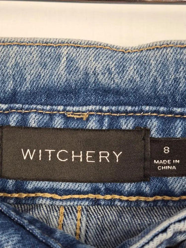 Witchery Belted Denim Mini Skirt Size 8 by SwapUp-Online Second Hand Store-Online Thrift Store