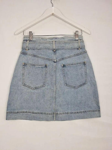 Witchery Belted Denim Mini Skirt Size 8 by SwapUp-Online Second Hand Store-Online Thrift Store