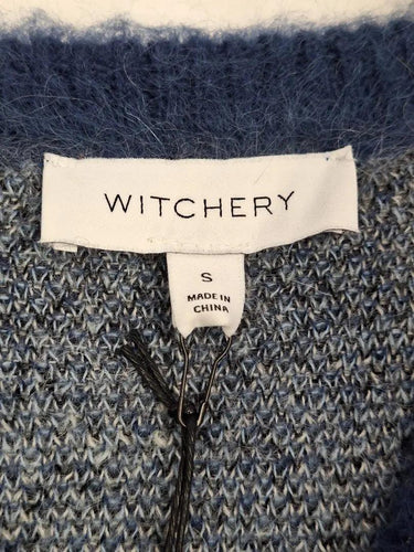 Witchery Blue Check Luxury Yarn Jumper Size S by SwapUp-Online Second Hand Store-Online Thrift Store