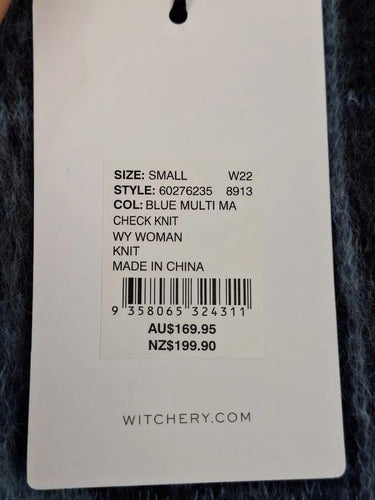 Witchery Blue Check Luxury Yarn Jumper Size S by SwapUp-Online Second Hand Store-Online Thrift Store
