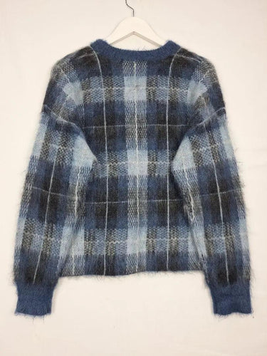 Witchery Blue Check Luxury Yarn Jumper Size S by SwapUp-Online Second Hand Store-Online Thrift Store