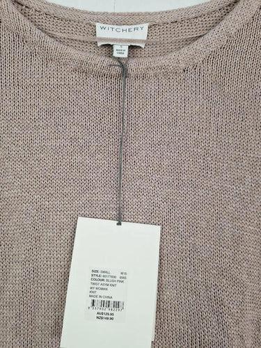 Witchery Blush Asymmetrical Metallic Twist Jumper Size S by SwapUp-Online Second Hand Store-Online Thrift Store