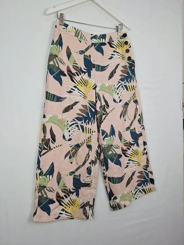Witchery Blush Tropical Linen Wide Leg Pants Size 8 by SwapUp-Online Second Hand Store-Online Thrift Store