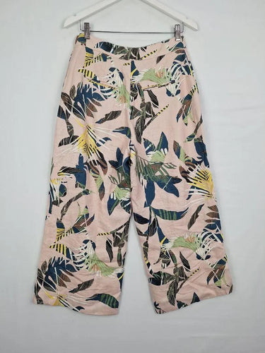 Witchery Blush Tropical Linen Wide Leg Pants Size 8 by SwapUp-Online Second Hand Store-Online Thrift Store