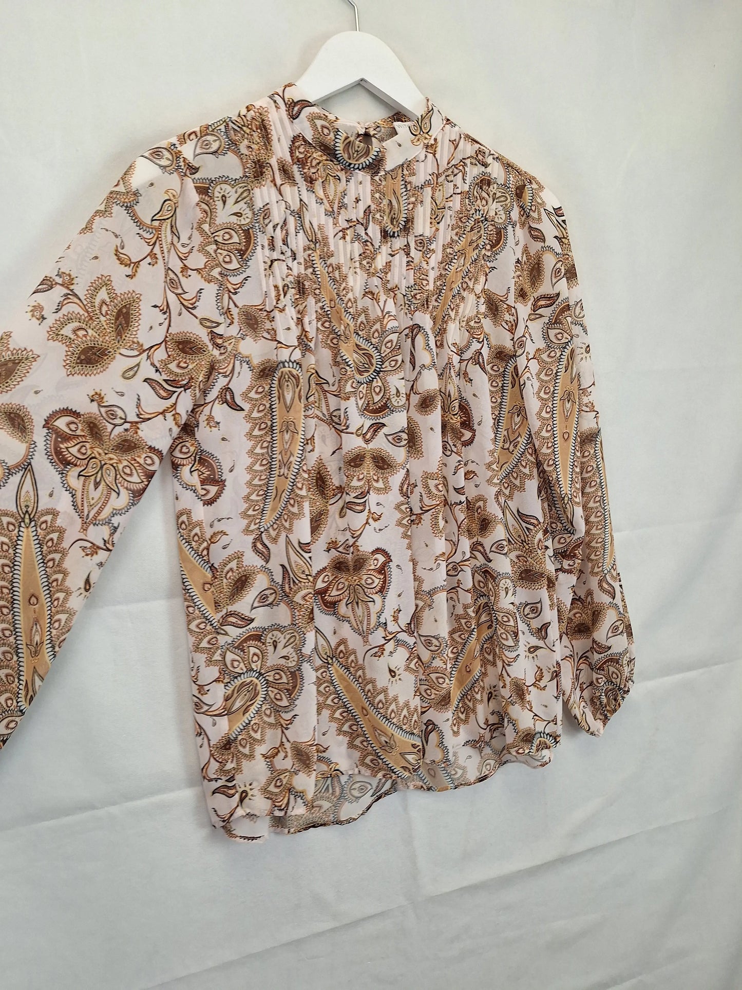 Witchery Boho Paisley Pleated Top Size 6 by SwapUp-Online Second Hand Store-Online Thrift Store