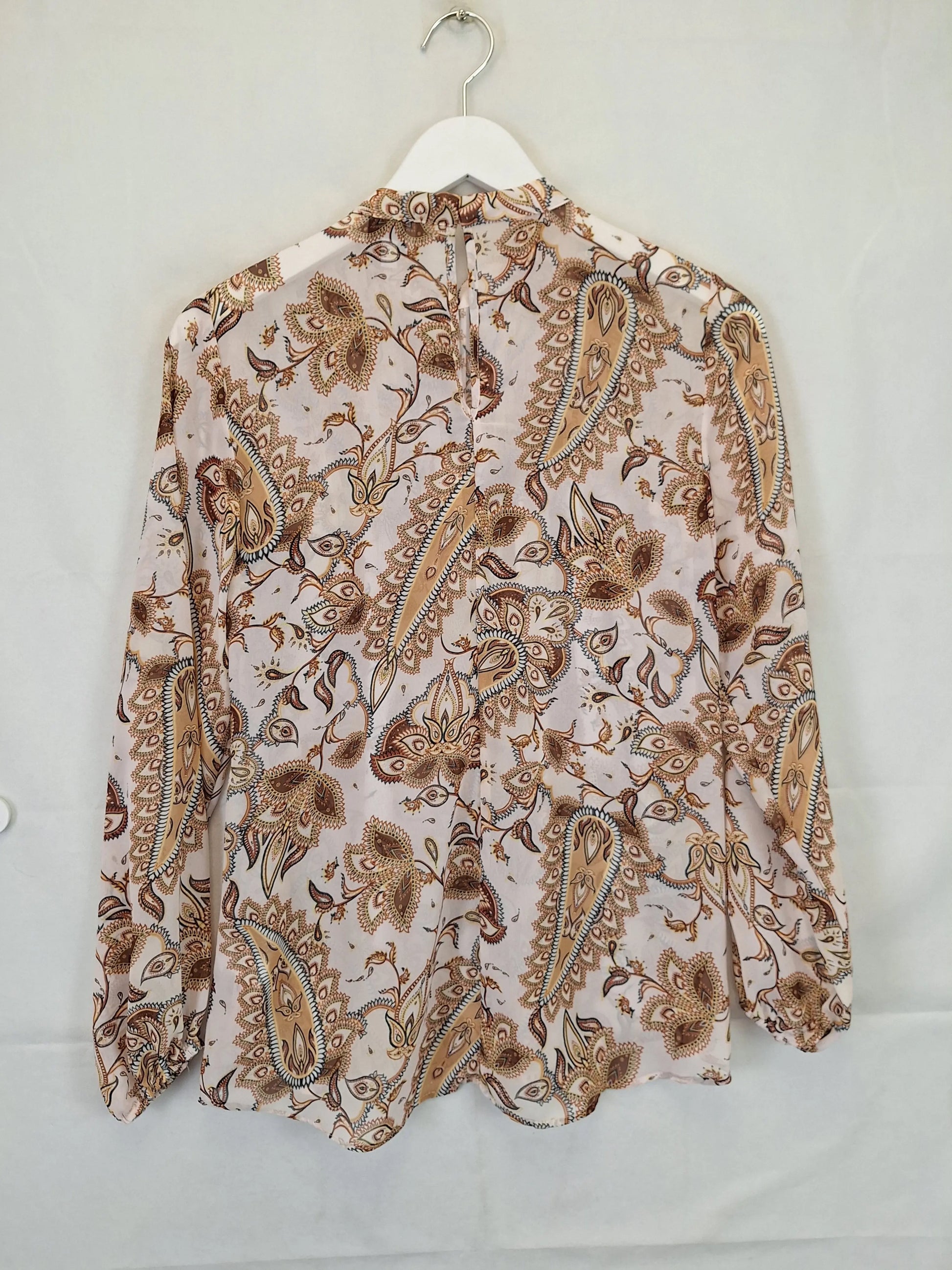 Witchery Boho Paisley Pleated Top Size 6 by SwapUp-Online Second Hand Store-Online Thrift Store