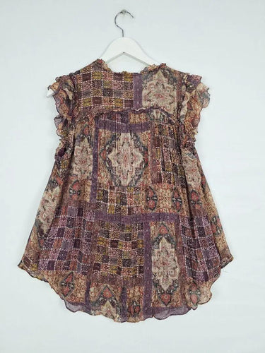 Witchery Boho Soft Tied Neck Top Size 10 by SwapUp-Online Second Hand Store-Online Thrift Store