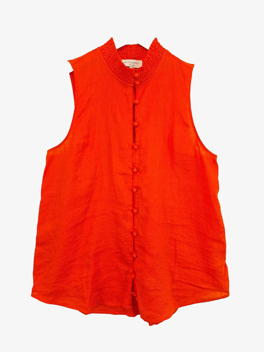 Witchery Bold Orange Button Up Blouse Size 12 by SwapUp-Online Second Hand Store-Online Thrift Store