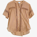 Witchery Camel Broderie Trimmed Blouse Size 8 by SwapUp-Online Second Hand Store-Online Thrift Store