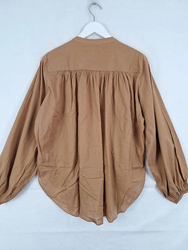 Witchery Camel Light Gathered Blouse Size 10 by SwapUp-Online Second Hand Store-Online Thrift Store