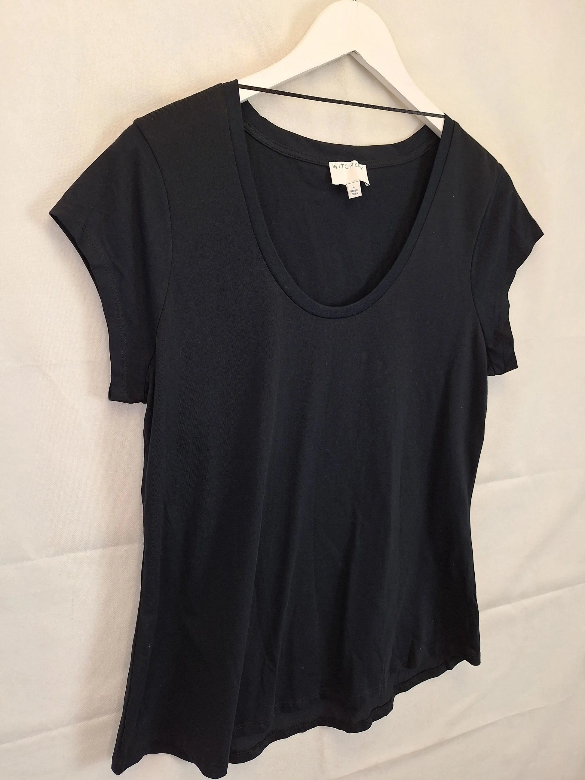 Witchery Cap Sleeve Scoop Neck T-shirt Size L by SwapUp-Online Second Hand Store-Online Thrift Store