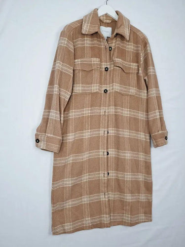 Witchery Caramel Check Shacket Coat Size 8 by SwapUp-Online Second Hand Store-Online Thrift Store