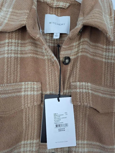 Witchery Caramel Check Shacket Coat Size 8 by SwapUp-Online Second Hand Store-Online Thrift Store