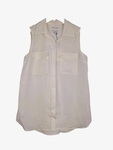Witchery Chalk Sleeveless Button Up Shirt Size 8 by SwapUp-Online Second Hand Store-Online Thrift Store