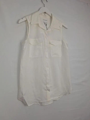 Witchery Chalk Sleeveless Button Up Shirt Size 8 by SwapUp-Online Second Hand Store-Online Thrift Store