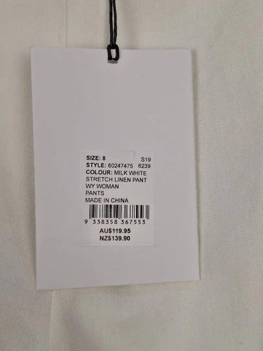 Witchery Chalk Stretch Linen Blend Pants Size 8 by SwapUp-Online Second Hand Store-Online Thrift Store