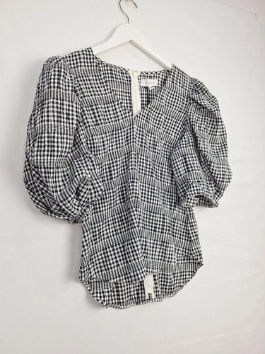 Witchery Classic Gingham Shirred Blouse Size 8 by SwapUp-Online Second Hand Store-Online Thrift Store