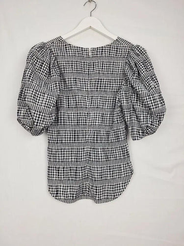 Witchery Classic Gingham Shirred Blouse Size 8 by SwapUp-Online Second Hand Store-Online Thrift Store