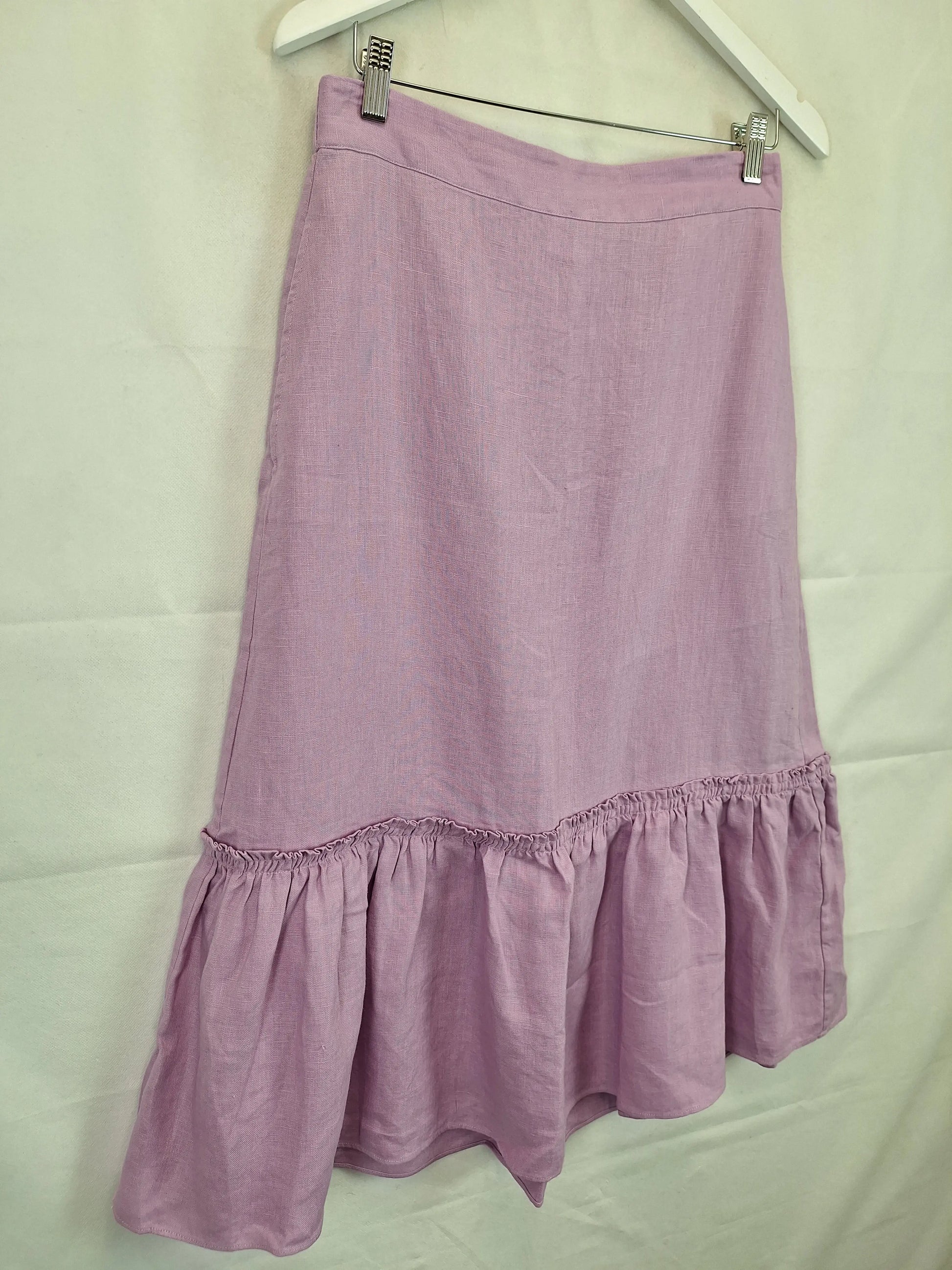 Witchery Classic Lilac Ruffle Midi Skirt Size 10 by SwapUp-Online Second Hand Store-Online Thrift Store