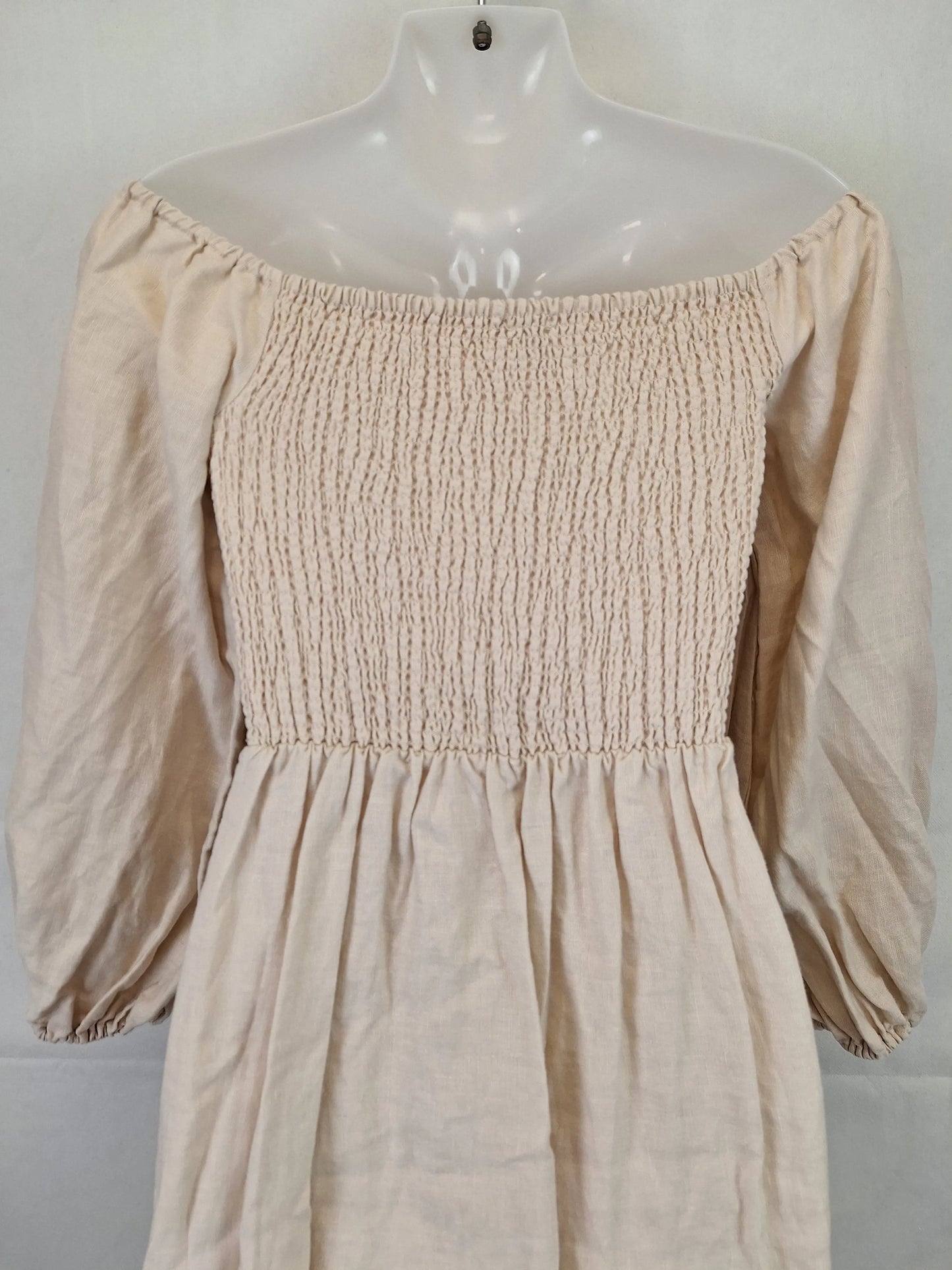 Witchery Classic Linen Peasant Midi Dress Size 8 by SwapUp-Online Second Hand Store-Online Thrift Store