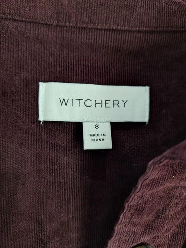 Witchery Classic Maroon Corduroy Buttoned Jacket Size 8 by SwapUp-Online Second Hand Store-Online Thrift Store