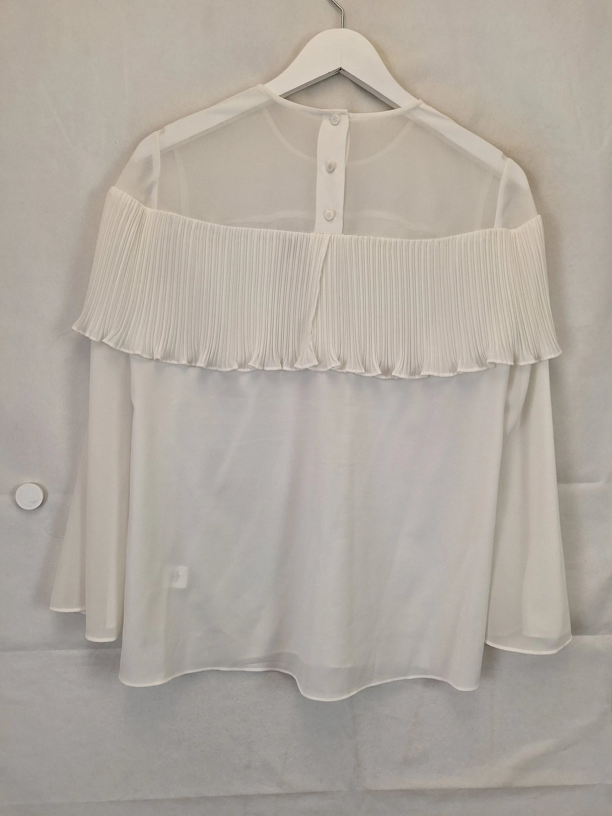 Witchery Classic Pleated Trim Top Size 8 by SwapUp-Online Second Hand Store-Online Thrift Store
