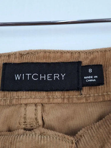 Witchery Coffee Corduroy Feel Pants Size 8 by SwapUp-Online Second Hand Store-Online Thrift Store