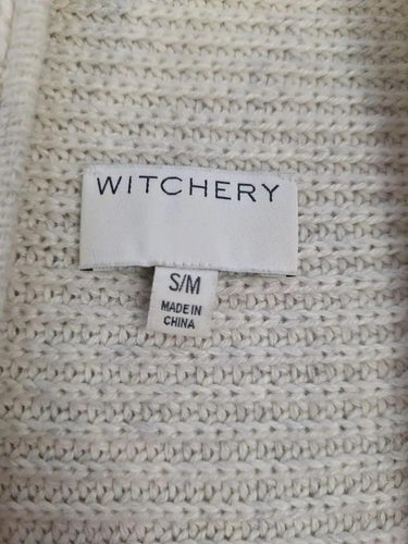 Witchery Cream Marble Knitted Sleeveless Cardigan Size S by SwapUp-Online Second Hand Store-Online Thrift Store