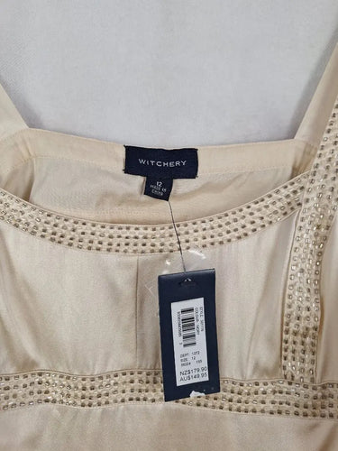 Witchery Cream Silk Y2K Top Size 12 by SwapUp-Online Second Hand Store-Online Thrift Store
