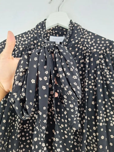 Witchery Dainty Floral Tie Neck Blouse Size 8 by SwapUp-Online Second Hand Store-Online Thrift Store