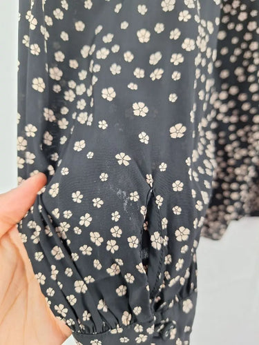 Witchery Dainty Floral Tie Neck Blouse Size 8 by SwapUp-Online Second Hand Store-Online Thrift Store