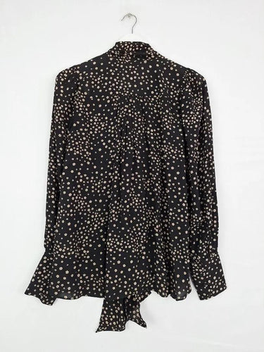 Second-Hand - Witchery Dainty Flower Neck Bow Shirt Size 8 - SwapUp