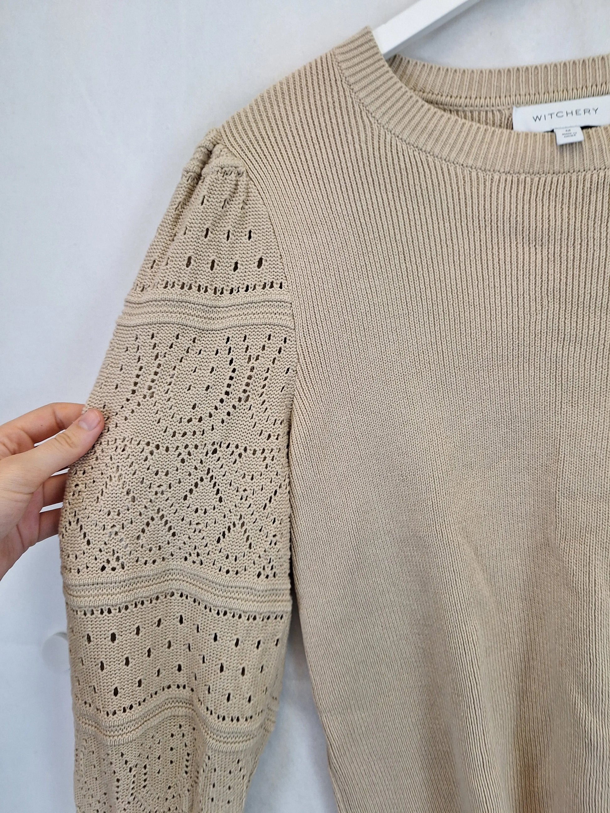 Witchery Dainty Round Neck Knit Jumper Size M by SwapUp-Online Second Hand Store-Online Thrift Store
