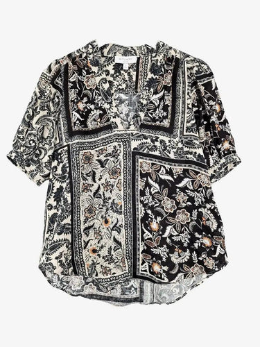 Witchery Dark Paisley Linen Blouse Size 6 by SwapUp-Online Second Hand Store-Online Thrift Store