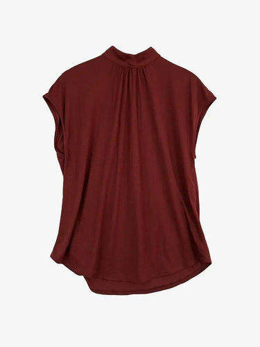 Witchery Dark Plum Mock Neck Top Size S by SwapUp-Online Second Hand Store-Online Thrift Store