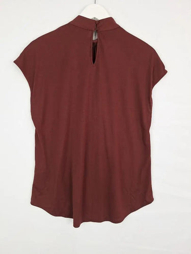 Witchery Dark Plum Mock Neck Top Size S by SwapUp-Online Second Hand Store-Online Thrift Store