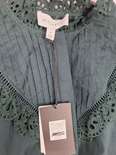 Witchery Deep Emerald Feminine Blouse Size 8 by SwapUp-Online Second Hand Store-Online Thrift Store
