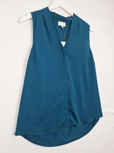 Witchery Deep Teal Pleat Front Top Size S by SwapUp-Online Second Hand Store-Online Thrift Store