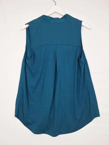 Witchery Deep Teal Pleat Front Top Size S by SwapUp-Online Second Hand Store-Online Thrift Store