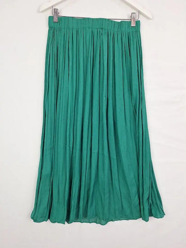 Witchery Emerald Pull On Pleated Midi Skirt Size 8 by SwapUp-Online Second Hand Store-Online Thrift Store
