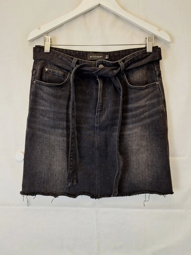 Witchery Essential Tie Waist Denim Mini Skirt Size 10 by SwapUp-Online Second Hand Store-Online Thrift Store