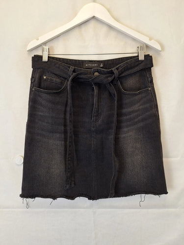 Witchery Essential Tie Waist Denim Mini Skirt Size 10 by SwapUp-Online Second Hand Store-Online Thrift Store