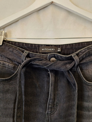 Witchery Essential Tie Waist Denim Mini Skirt Size 10 by SwapUp-Online Second Hand Store-Online Thrift Store