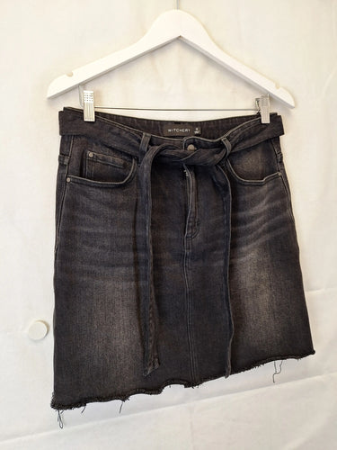 Witchery Essential Tie Waist Denim Mini Skirt Size 10 by SwapUp-Online Second Hand Store-Online Thrift Store