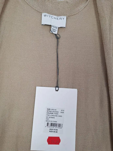 Witchery Fawn Longline Knit Cardigan Size XS by SwapUp-Online Second Hand Store-Online Thrift Store