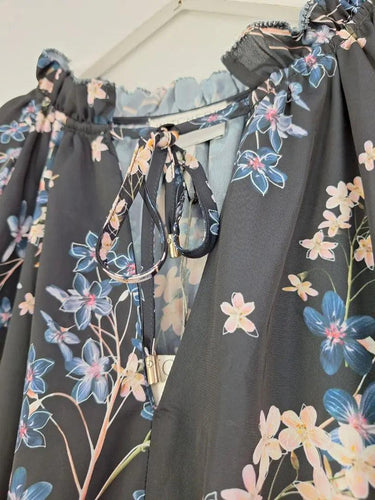Witchery Flowy Blossom Neck Tie Shirt Size 8 by SwapUp-Online Second Hand Store-Online Thrift Store