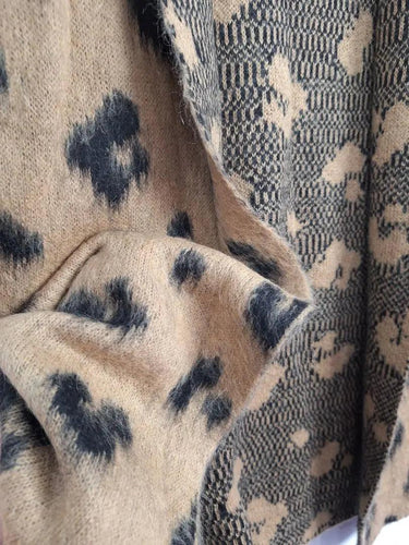 Witchery Fluffy Cheetah Longline Knit Cardigan Size XS by SwapUp-Online Second Hand Store-Online Thrift Store