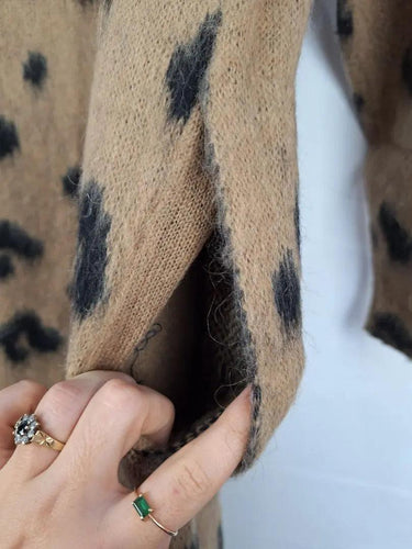 Witchery Fluffy Cheetah Longline Knit Cardigan Size XS by SwapUp-Online Second Hand Store-Online Thrift Store
