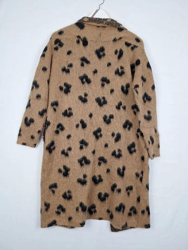 Witchery Fluffy Cheetah Longline Knit Cardigan Size XS by SwapUp-Online Second Hand Store-Online Thrift Store